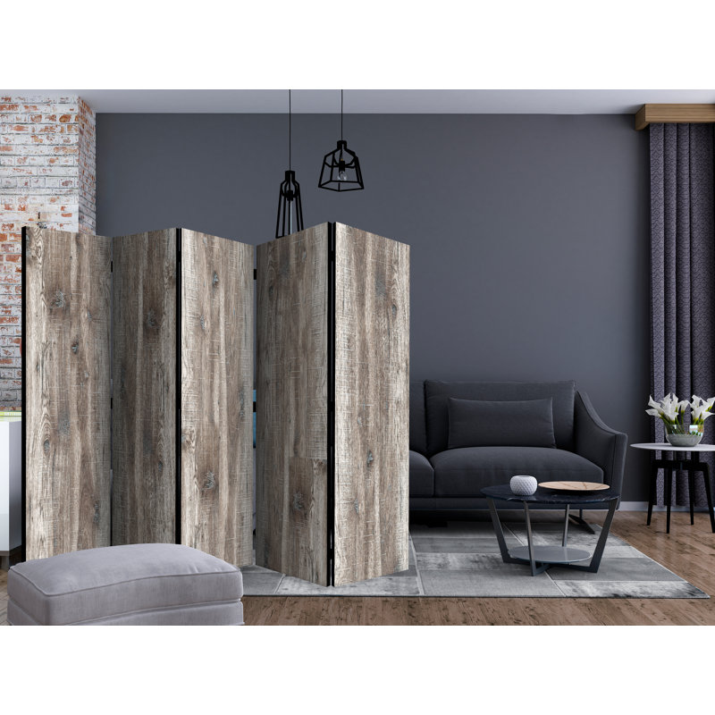 Greenley 225cm W x 172cm H 5 - Panel Solid Wood Folding Room Divider