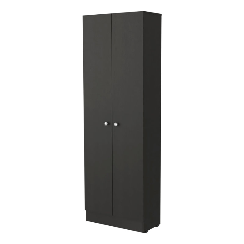 Armoire de rangement à deux portes Virginia, cinq tablettes, Noir