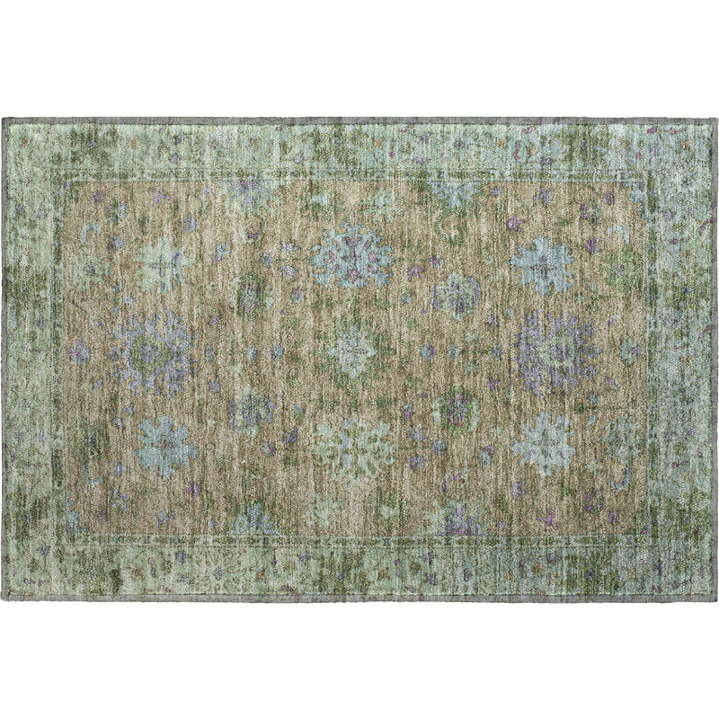 Premium Machine Washable Mayfield AMF2052 Global Rug, 1'8" x 2'6", Brown