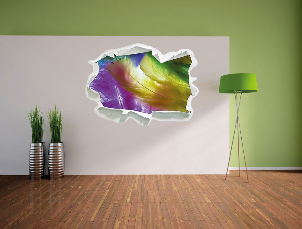 Bunte Federn Wandsticker