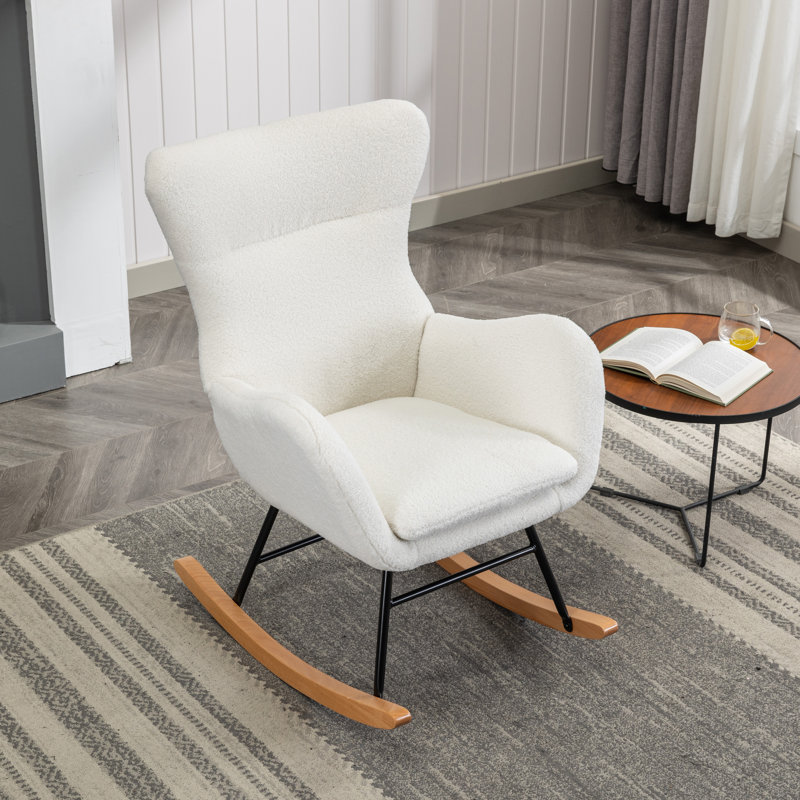 Chaise berçante en métal, Ivoire