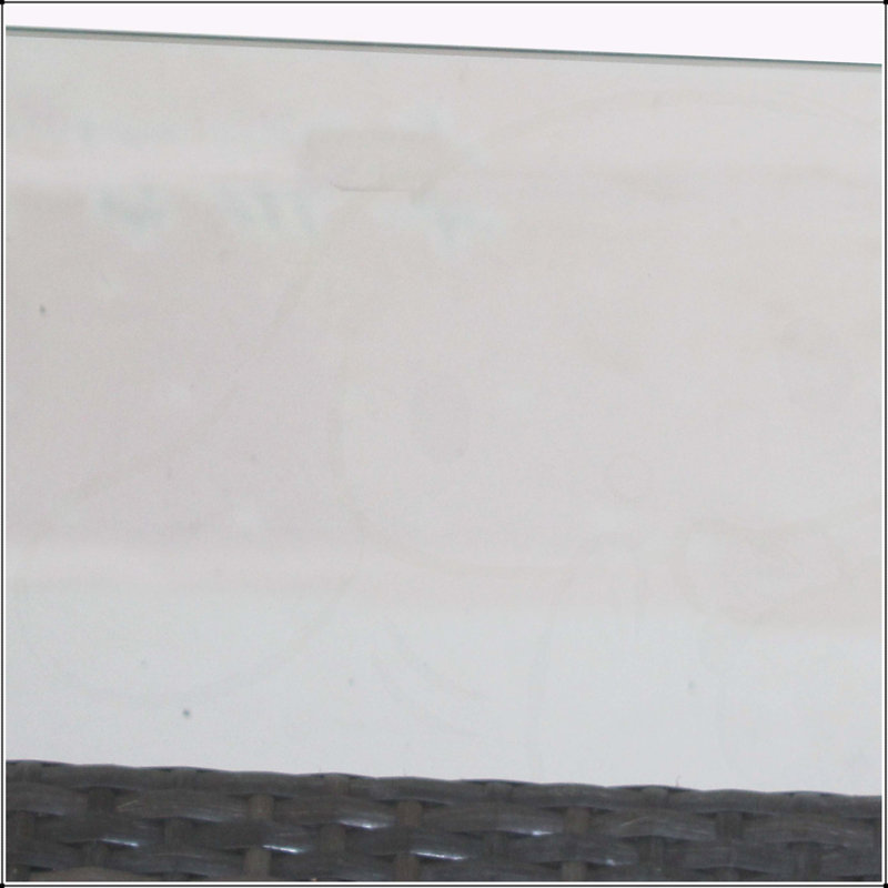 Table basse d'extérieur pour terrasse avec verre trempé transparent