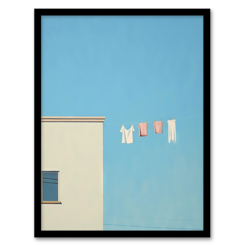 Maximino Laundry Line On Blue by Amy Denver - Single Picture Frame Print
