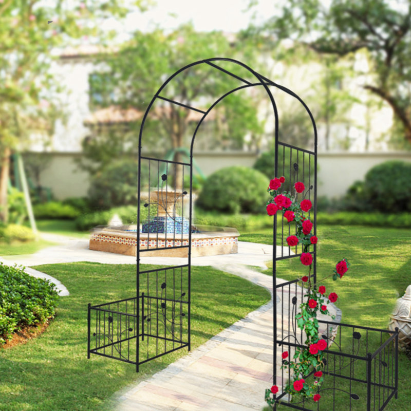 Agustin Garden Arch with Two Plant Stands