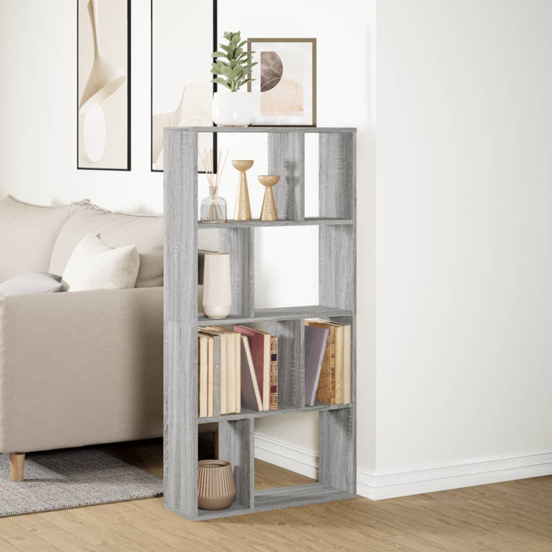 Schrey Book Cabinet Bookcase, (8 Shelves) 120cm H x 60cm W x 20cm D, Grey sonoma
