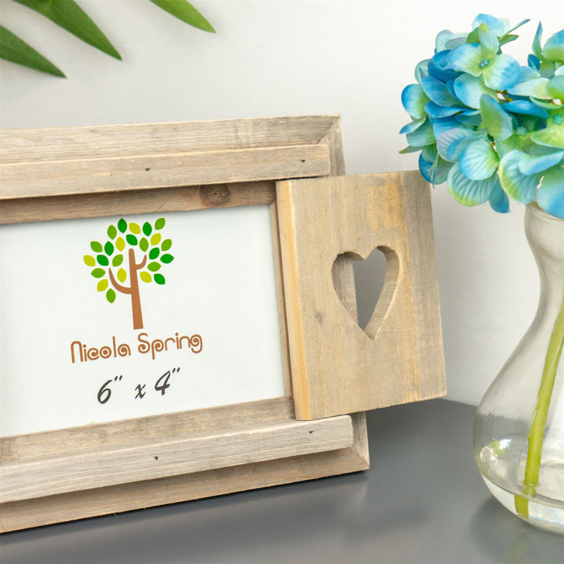 Nicola Spring - Rustic Shutters Photo Frames - 6 x 4", Brown
