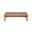 Table basse d'extérieur en bois d'acacia de style moderne Brynne de 49 pouces avec lattes et drainage pour terrasse, bord de piscine et jardin