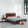 Adept Solid Wood Bed Frame with Headboard and Silent Slats, 1000 Lb Capacity Bed Frame