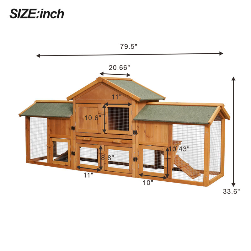Deniqua Weather Resistant Rabbit Hutch