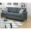 Ensemble de canapé 2 pièces Mobilier de salon bleu gris moelleux en polyfibre avec causeuse et console