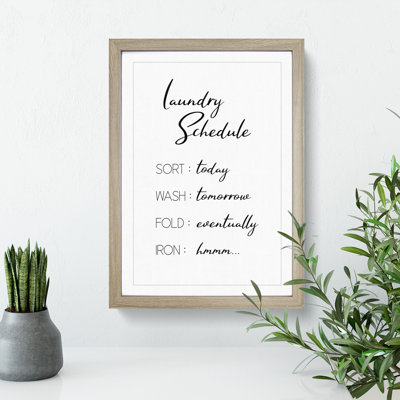 Laundry Schedule - Framed Print