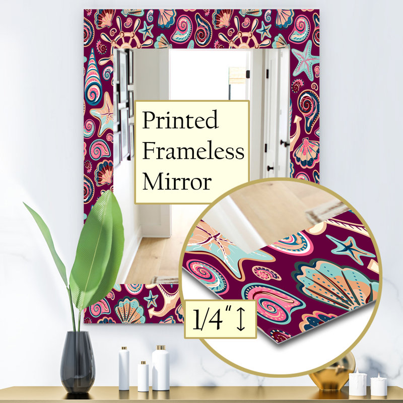 Miroir mural en l 13 coûtal créatures, H 39,4 po x l 29,5 po