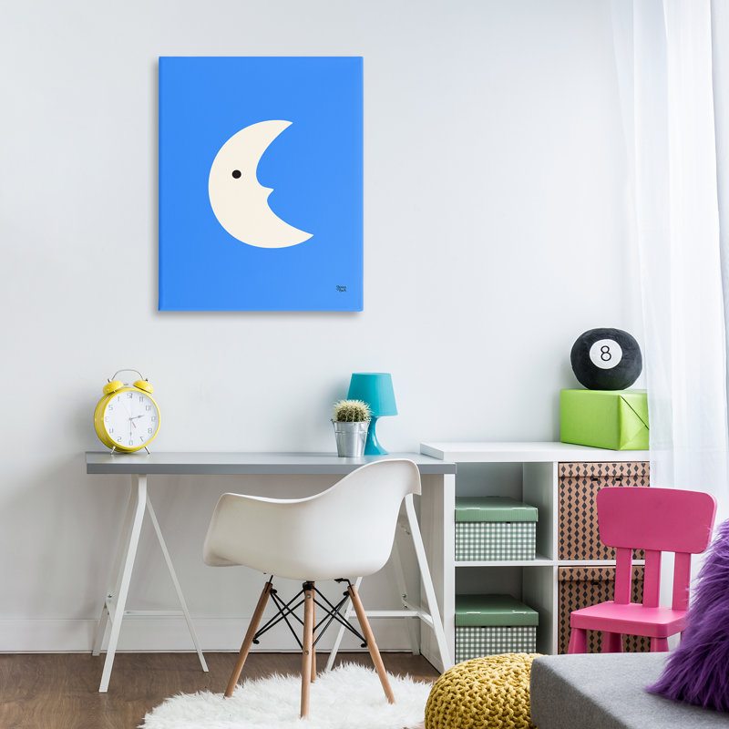 «Blue Crescent Moon Face» par Jessica Beck, H 40 po x l 30 po
