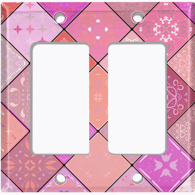 2 - Gang Rocker Standard Wall Plate, Pink/Purple