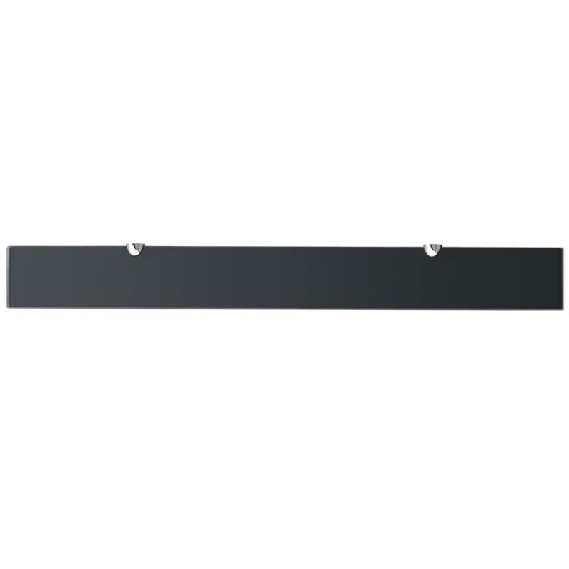 Glass Floating Shelf, 0.8cm H x 90cm W x 10cm D, Black