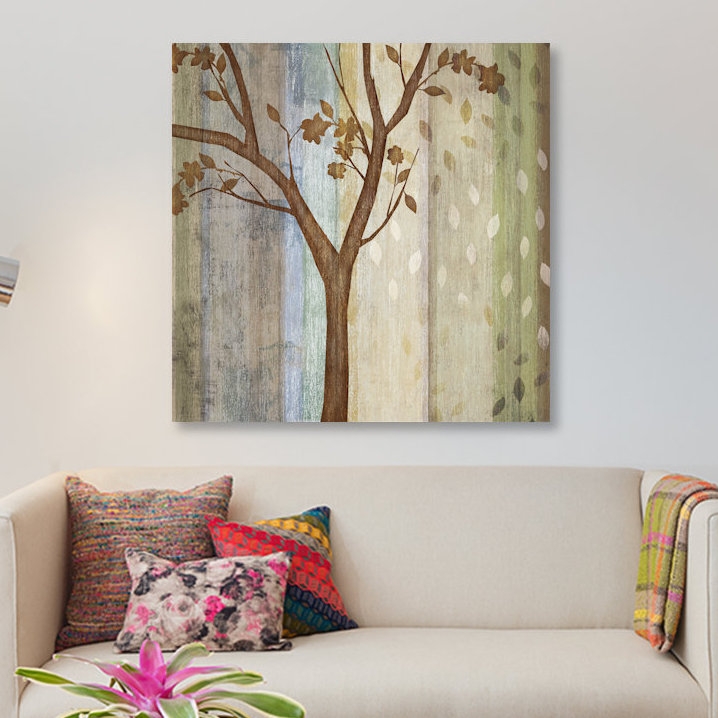 «Changer les saisons II», impression sur toile tendue, H 18 po x l 18 po x P 1,5 po, Toile avec cadre noir, Pas de tapis