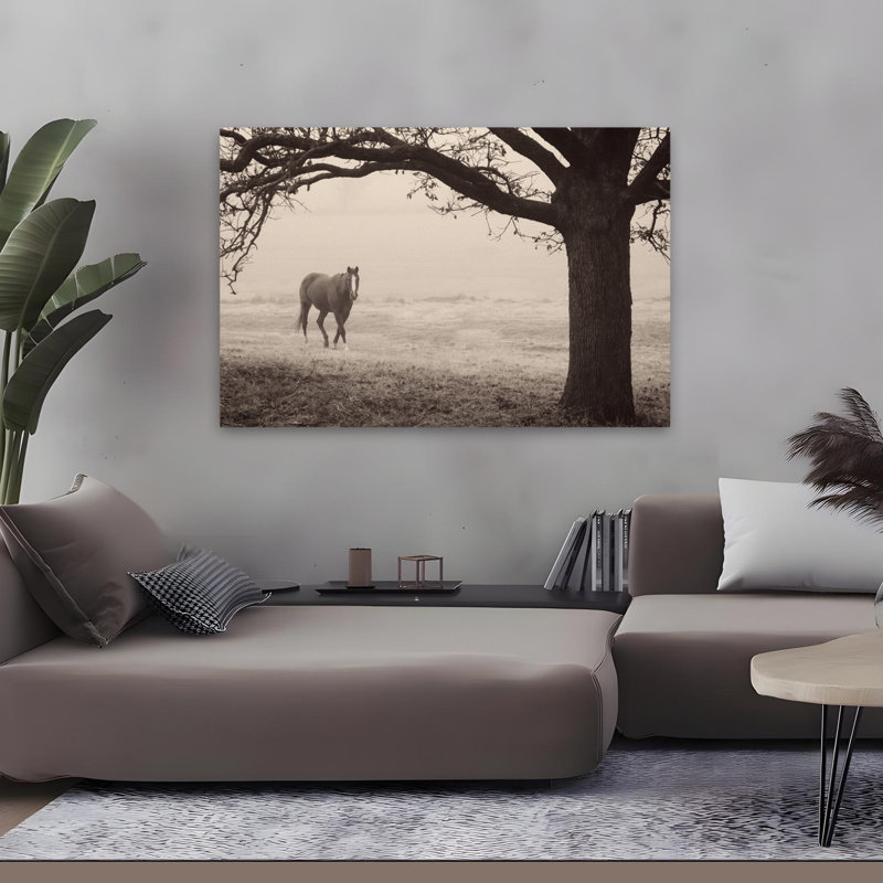 Cheval brumeux contemporain et moderne I, H 48 po x l 32 po