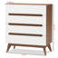 Commode à 4 tiroirs Ferndown en bois de noyer et blanc