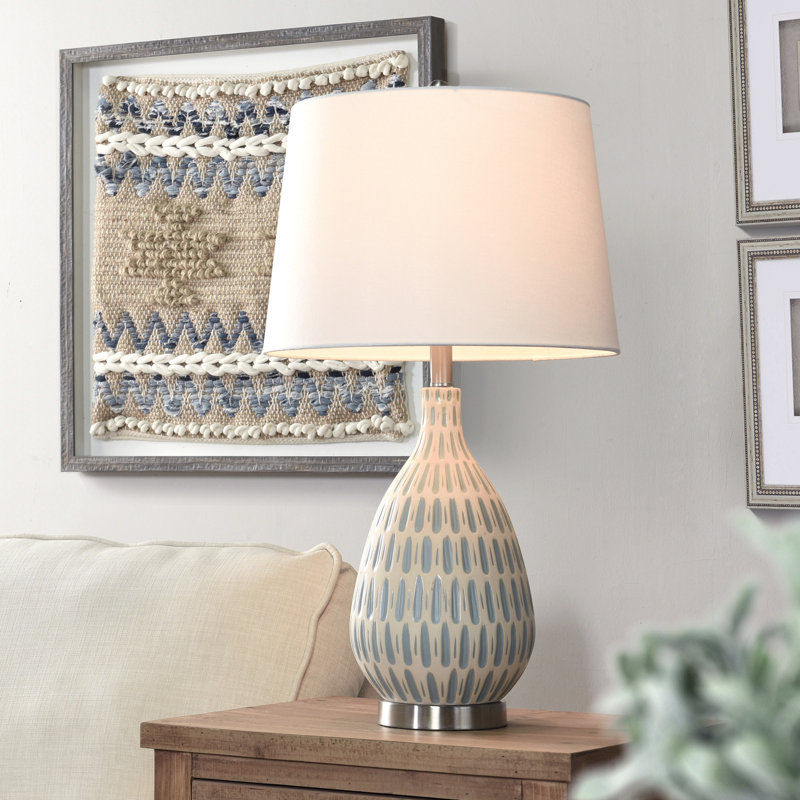 Gaston 28'' Table Lamp, Beige/Green