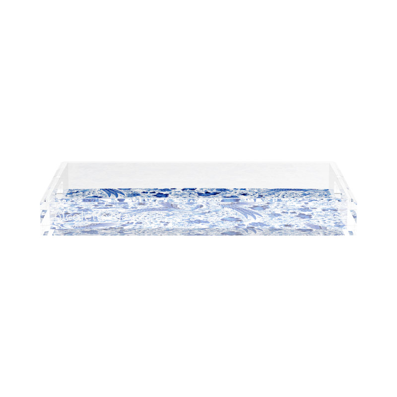 Royal Delft Inspiration Acrylic Rectangle Decorative Tray, 17"W x 10.5"D x 2"H