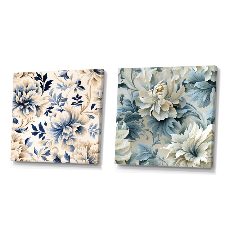 «Lyam - Abstract Botanicals», ensemble de 2 reproductions d'art sur toile, H 36 po x l 73 po x P 1,5 po, Toile tendue