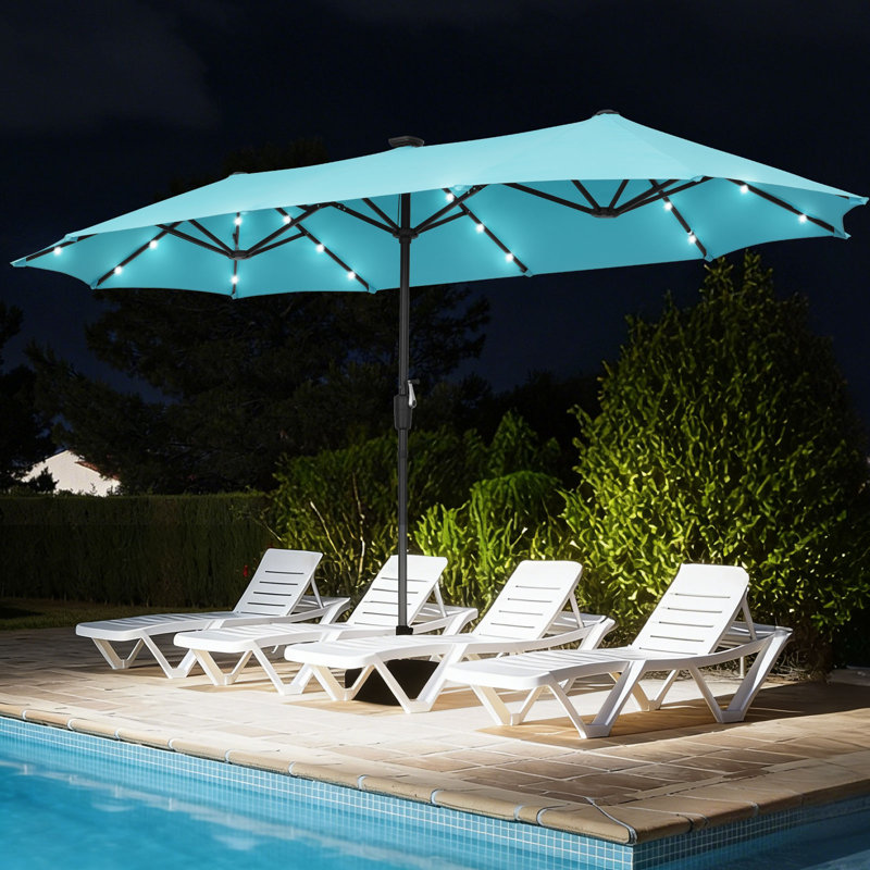 Parasol de marché rectangulaire 13 pi Hopkinton, Bleu