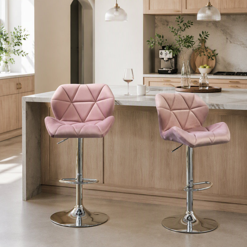 Tabourets de bar en métal Mauve