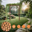 129.8cm W x 46cm D Solid + Manufactured Wood Arbour in Brown