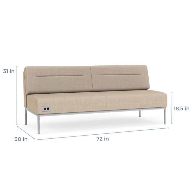 Canapé Darsey, Avec alimentation, Argent argent, Chambray calcaire