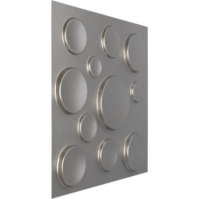 L 19 5/8 po x H 19 5/8 po Cosmo EnduraWall, panneau mural 3D décoratif, métallique universel (couvre 2,67 pieds carrés)