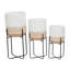 Ensemble de jardinières d'intérieur et d'extérieur en métal 3 pièces