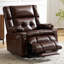 Fauteuil inclinable chauffant et massant à double moteur Grace avec rangement intégré dans les accoudoirs, brun-1485974010