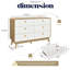 Ensemble de chambre à coucher 3 pièces avec commode à 6 tiroirs Aries et ensemble de 2 tables de chevet assorties, ensemble de meubles de chambre en bois avec tiroirs de rangement spacieux, chêne blanc-1439215127