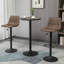 42" H Bar Height Round Bar Table, Rustic Industrial Pub Table, Elm Wood Top Bistro Table With Metal Base