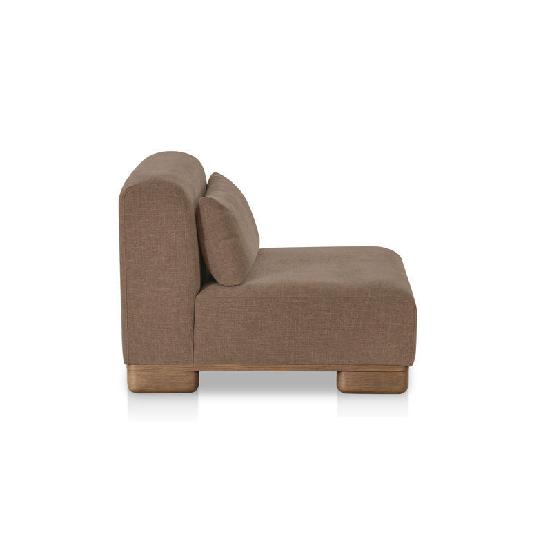 JUNE SLIPPER CHAIR PERFORMANCE FABRIC OATMEAL, Brown
