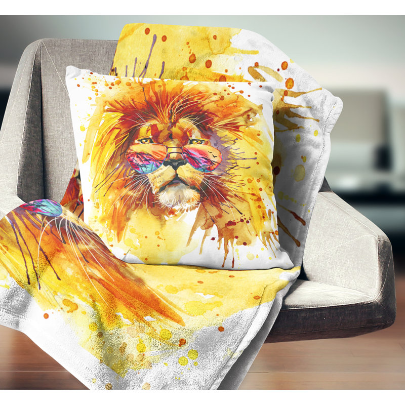 Le roi qui regarde - Coussin imprimé animal, 16 po x 1 po, Coussin décoratif