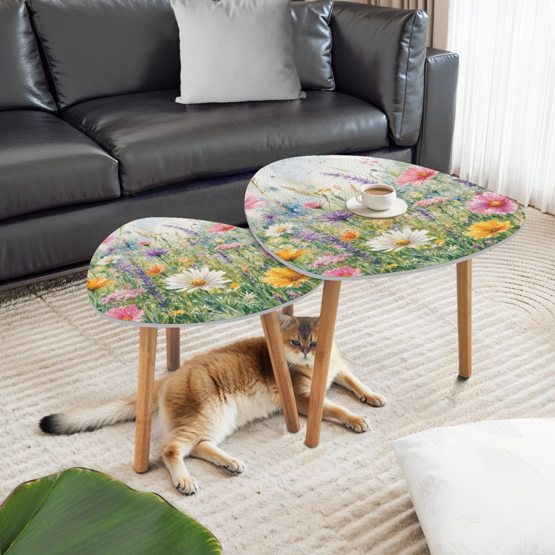 Ensemble de 2 tables basses gigognes Triangle