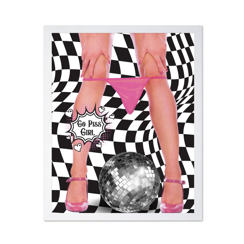 Go Piss Girl, 08"H x 10"W, Poster, White Framed