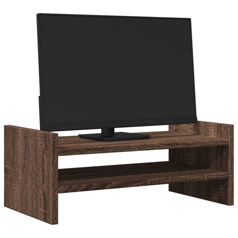 Shirleyan Manufactured Wood Monitor Stand, Brown Oak