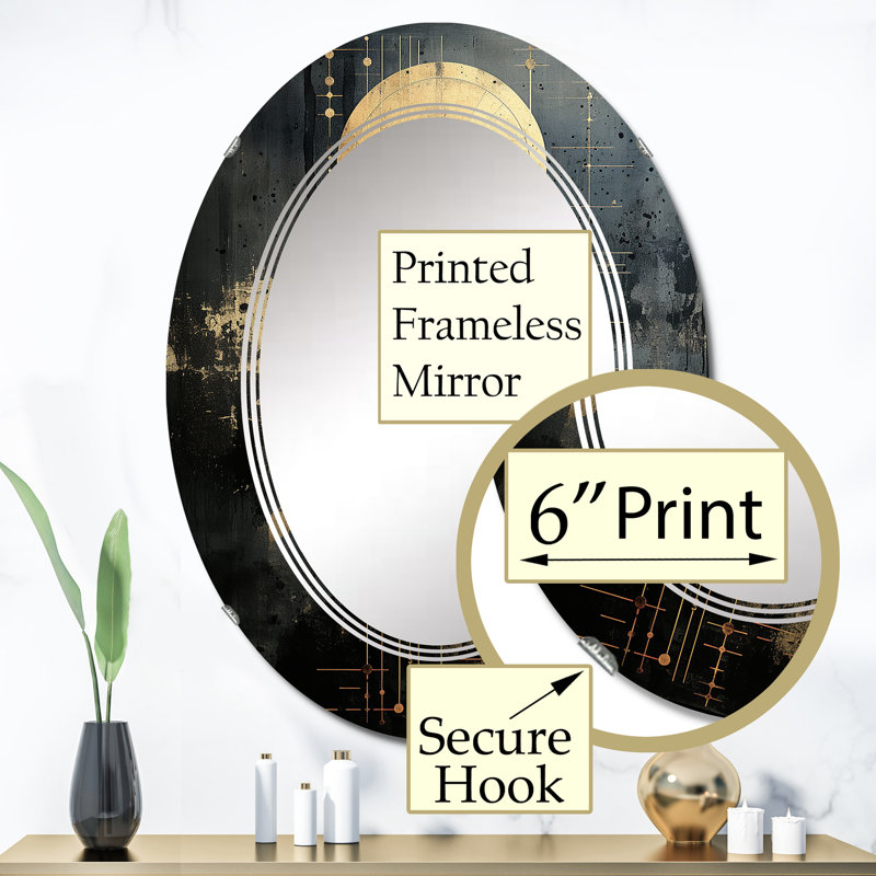 Dreshervale - Miroir mural moderne ovale, 36 po x 24 po