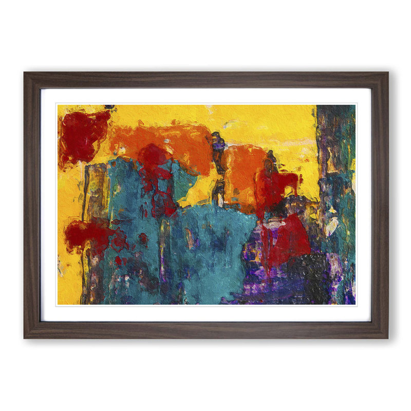 Abstract Vol.64 by S.Johnson - Single Picture Frame Print, Walnut Framed, 33cm H x 45cm W x 2cm D