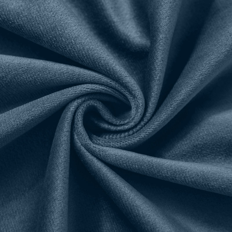 Winkel Heavy Velvet Eyelet Ready Made Thermal Drapes & Curtains, (117 Width X 137 Height) cm, Navy