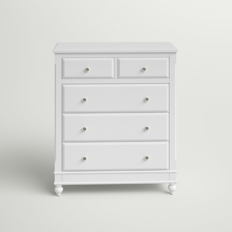 Commode 5 tiroirs Adriel, Blanc