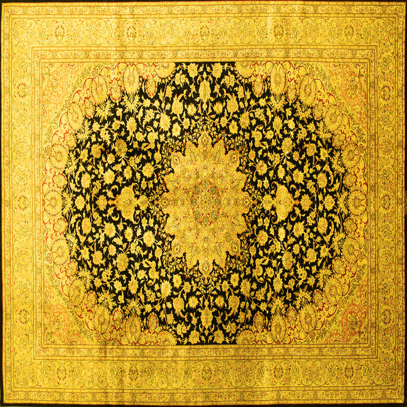 Tapis oriental en laine / polyester tissé à la machine Pattiann, Carré 8 pi