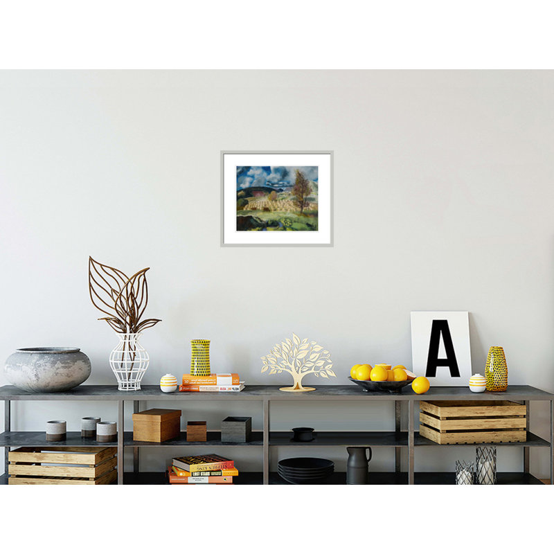 «Cornfield and Harvest» par George Wesley Bellows - impression giclée encadrée, H 17,75 po x l 20,83 po