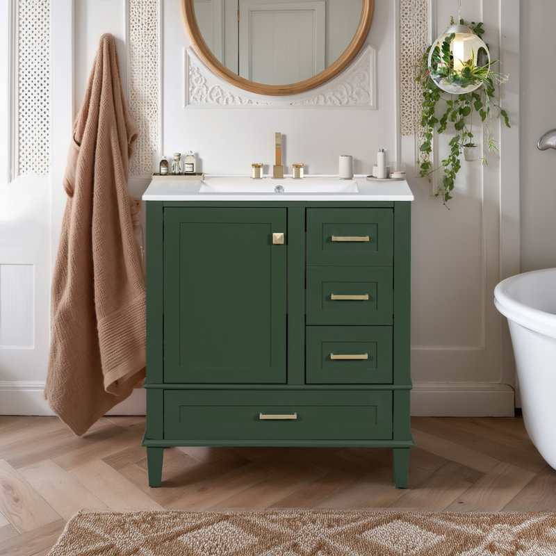 Ensemble de meuble-lavabo simple 30 po, Vert