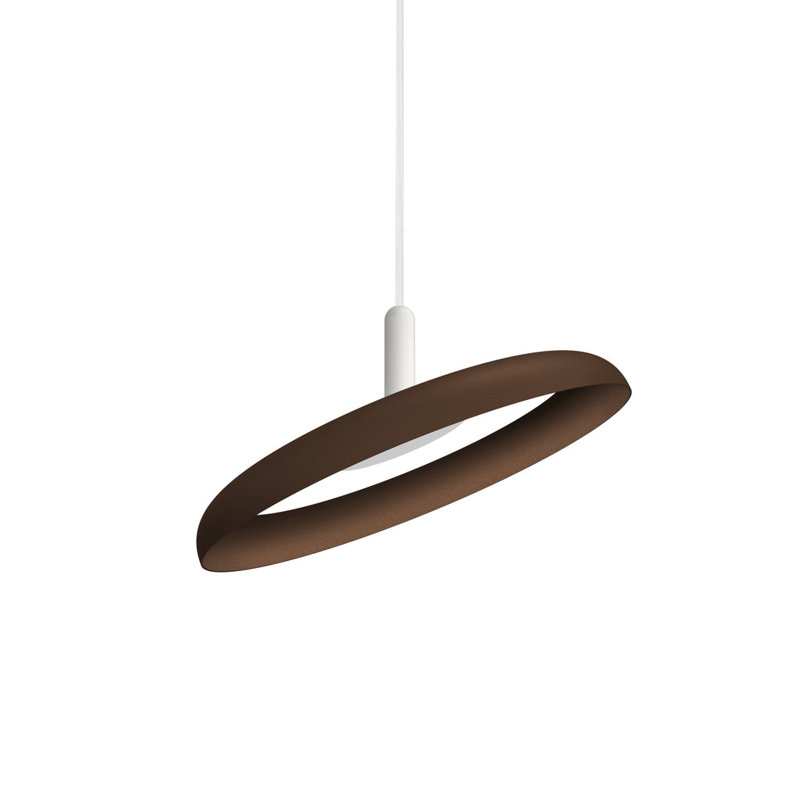 Nivél 1 - Light Single Dome Pendant, 120" H x 15" W x 15" D, White, Espresso