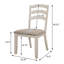 Chaise de salle à manger 24 pouces Nereya, ensemble de 2, dossier échelle, crème, bois franc asiatique