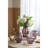 Calderon D6x10" Clear Glass Accent Vase With Artistic Amber Spots