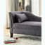 Chaise longue avec garniture cloutée, tissu semblable à du lin et coussin-297598570